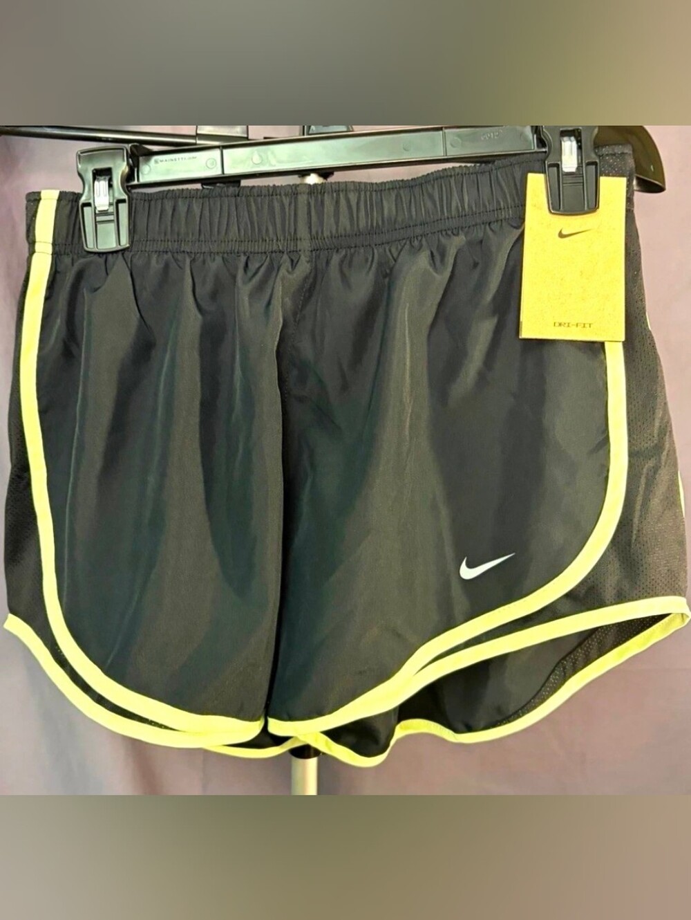 Nike Women’s Black Athletic Shorts with Neon Trim